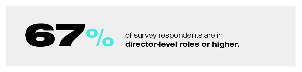 67% of survey respondents are in director-level roles or higher