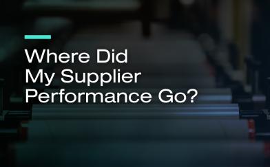 Where did my supplier performance go? 